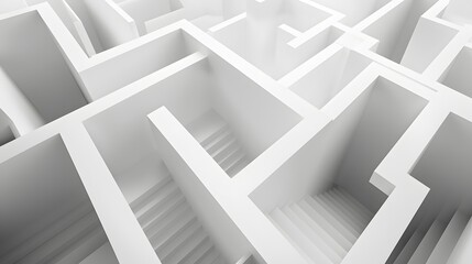3d rendering maze in top view