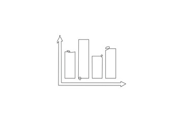 business graph with arrow line art vector design