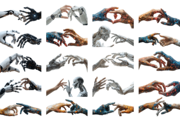 Collection of Hands reaching out to touch give or help On isolated transparent PNG background