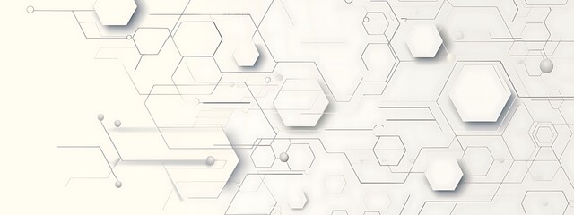 Abstract background with hexagons and digital connections on white background vector illustration