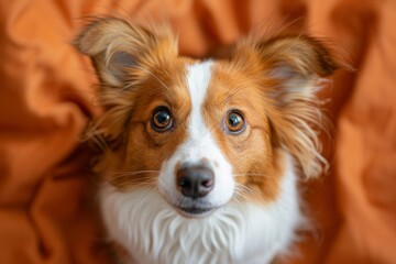 An adorable pet portrait capturing the playful personality of a dog or cat, with expressive eyes and joyful expression.