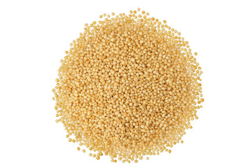Amaranth grain seeds isolated on white background. Top view. Flat lay