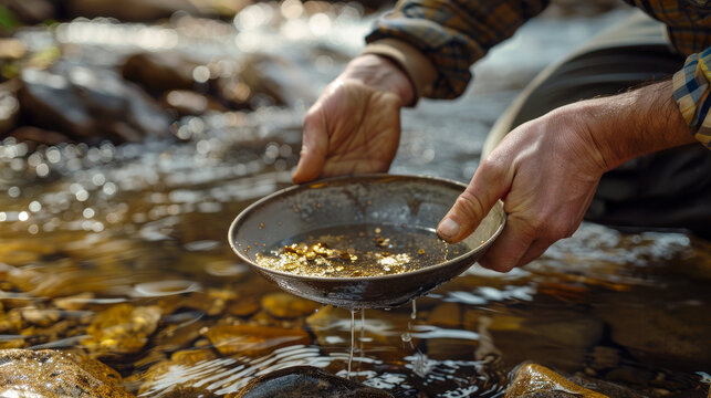 Discover gold by panning or digging in rivers and streams.