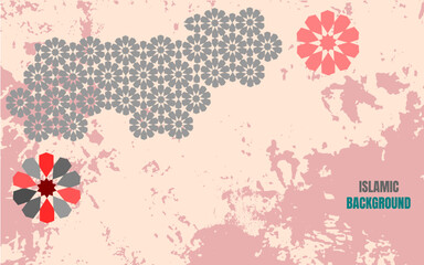 Islamic Pattern Background. Islamic greeting card concept with decorative Islamic art ornaments. For Islamic New Year Muharram, Mubarak, Eid al-Fitr, Eid al-Adha etc