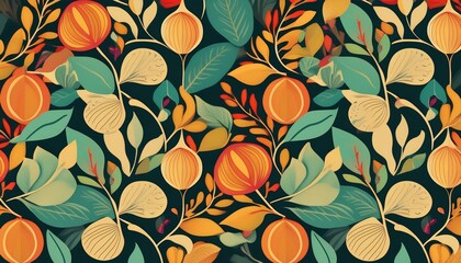 seamless background with leaves