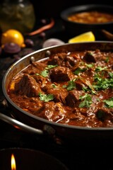 A savory dish with meat, sauce, and fresh parsley
