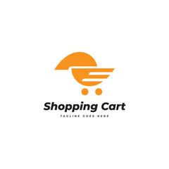 shopping cart logo vector template