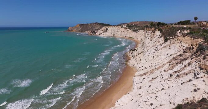 Stair of the Turks Realmonte, Sicily, Italy - Cinematic Establishing Aerial View