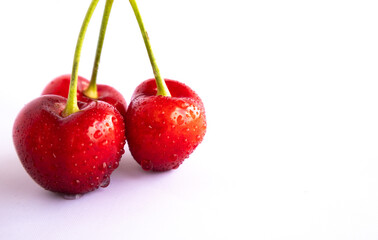 Cherry on a white background isolated.
