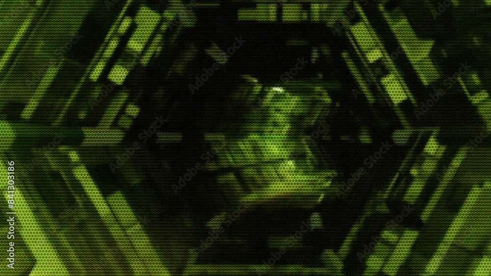 Wall mural motion background showing first person point of view flying through futuristic abstract digital tunn