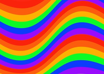 Colors of the rainbow. LGBT+ colored flag. Pattern. Pride Parade. Multicolored LGBT+ linear flag. 6-color pride flag.