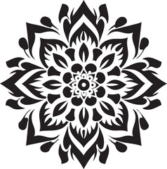 Monochrome ethnic Mandala vector isolated on a white background