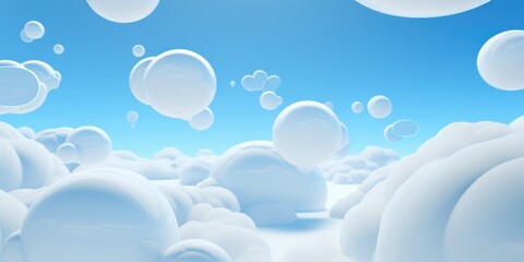 A cluster of soap bubbles rising into the air