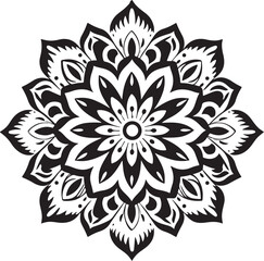 Fototapeta premium Monochrome ethnic Mandala vector isolated on a white background