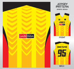 Pattern vector sports shirt background image.Three yellow zigzag lines pattern design, illustration, textile background for sports t-shirt, football jersey shirt