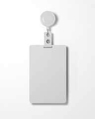 Fototapeta premium Lanyard ID Badge Mockup With Holder Front Flat Lay (PSD)