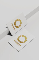 Luxury White Card and Card Holder Mockup View Angle (PSD)