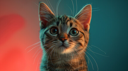 Internationaler Tag der Katze Katze im Superheldenkostüm als Superheld Superman verkleidet Welttag der Katze am 08. August Generative AI