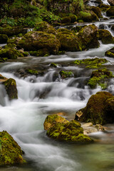 Fototapeta premium Longtime Exposure of Salzach Creek near Gollinger Waterfall, Austria, Europe