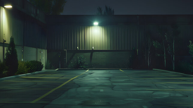 terrorific parking with no people. Night 