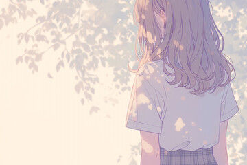 Captivating Back View of a High School Girl in Hyper-Quality - ハイパークオリティの女子高生の魅惑的な後ろ姿