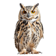 Obraz premium [Transparent Background PNG]Great Horned Owl on White Background