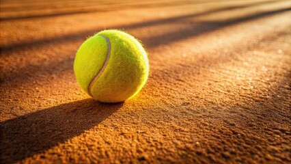 Close-up of a tennis ball on the court.