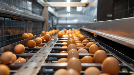 High-Tech Egg Sorting Machine at Contemporary Commercial Egg Production Plant