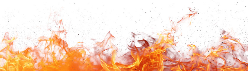 Fire flames isolated on transparent background. Generative AI