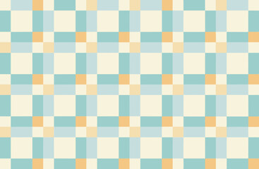 background with a seamless pattern of calm pastel squares in pale blue and warm cream