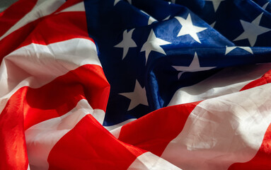 American Flag Wave Close Up for Memorial Day or 4th of July