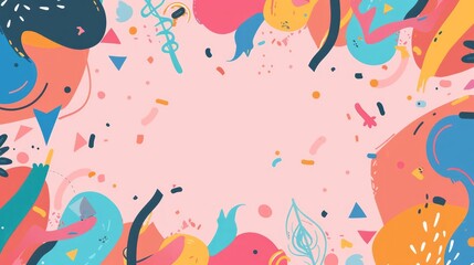 Design an eyecatching invitation banner that exudes a lively and celebratory atmosphere, with plenty of space for personalized text