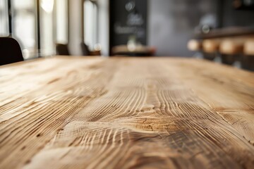 Discuss the ample space on the wooden tabletop for showcasing text or product displays, adding a touch of personalization to the scene