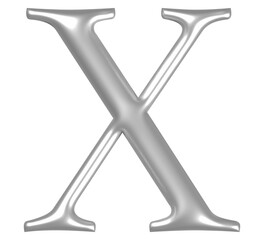 3D White Silver Font X