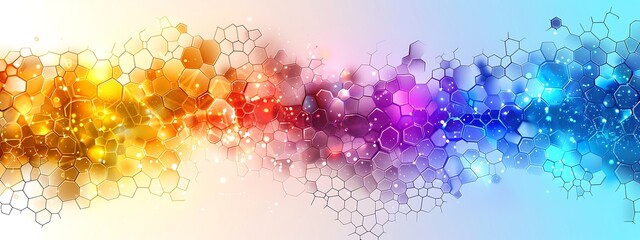 Abstract background with hexagons and digital connections on white background vector illustration