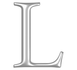 3D White Silver Font L