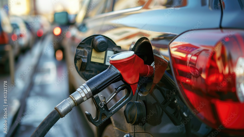 Wall mural close-up gasoline fueling station banner