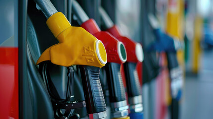 Close-Up Gasoline Fueling Station Banner