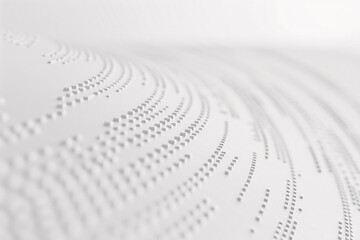 Curved pattern of small dots on a white background creating a wave effect