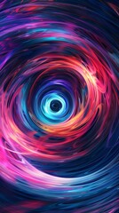 Obraz premium Abstract colorful spiral background with a black hole, wormhole or space time tunnel concept