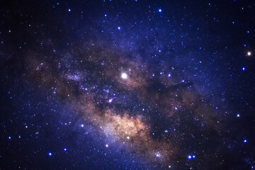 The center of Milky way galaxy with stars and space dust in the universe