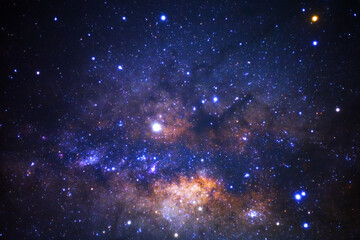 The center of Milky way galaxy with stars and space dust in the universe