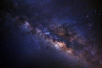 The center of Milky way galaxy with stars and space dust in the universe