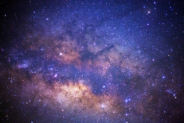 The center of Milky way galaxy with stars and space dust in the universe