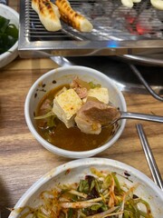 한국에서 먹은 점심 - 된장찌개