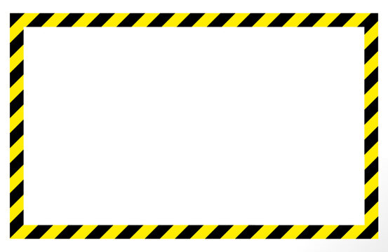 vector illustration of warning background with lack and yellow diagonal line striped border for hazard, risk, warning, attention, caution. caution sign tape  border. free space for text or image.