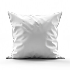 White decorative throw pillow on a white background, perfect for summer patio furniture decor or coastal-themed interior design concepts