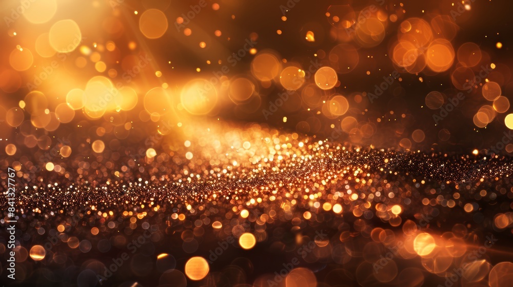 Poster a photorealistic image of glitter liquid illuminated by a spotlight, emphasizing its dazzling sparkl