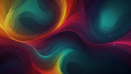 Obraz premium Vibrant abstract backdrop featuring colorful waves, evoking a sense of fluidity and dynamic energy in a captivating display of movement.