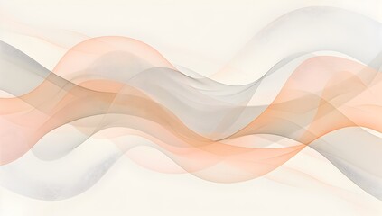 Obraz premium Simplistic vector graphic of soft peach and grey colored waves, on a light background in the style of minimal editing of the original text 